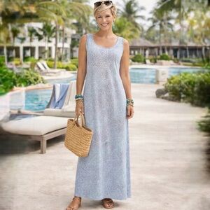 J.McLaughlin Catalina Cloth Maxi Dress Built In Bra XL🧡